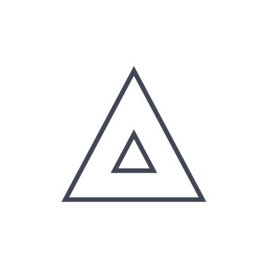 Üçgen çizgisi simgesi, dış hat vektör işareti, beyaz üzerine izole edilmiş doğrusal resim. Sembol, logo illüstrasyonu.