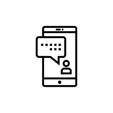 SMS & Metin Mesajlaşması ikon vektör çizimi