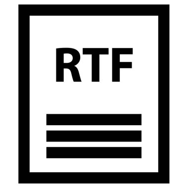 rtf dosya biçimi simgesi, vektör illüstrasyonu basit tasarım