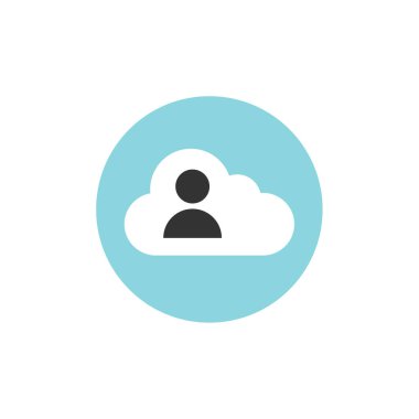 Bulut hesaplama simgesi. düz dizayn. vektör illüstrasyonu. 