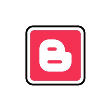 Blogger sosyal medya logosu paylaşımı. Web simgesi basit illüstrasyon