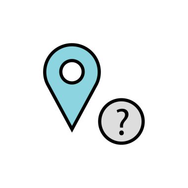 Konum basit simge, vektör illüstrasyonu      