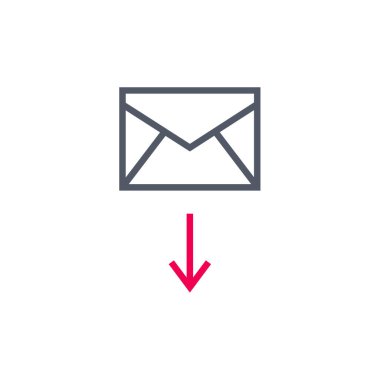 e-posta düz simgesi, vektör çizim 