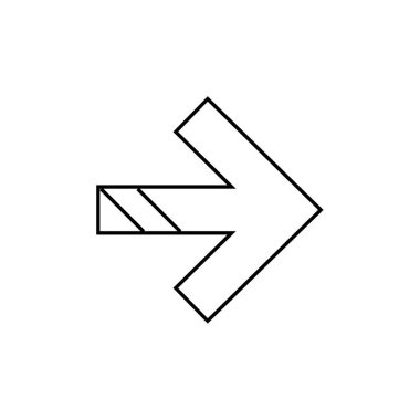 Ok simgesi vektörü beyaz arkaplanda izole edildi