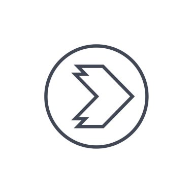 Sağ ok simgesi basit vektör illüstrasyonu   