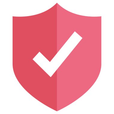 Beyaz arkaplanda izole edilmiş, kontrol işaretli basit düz vektör çizimi