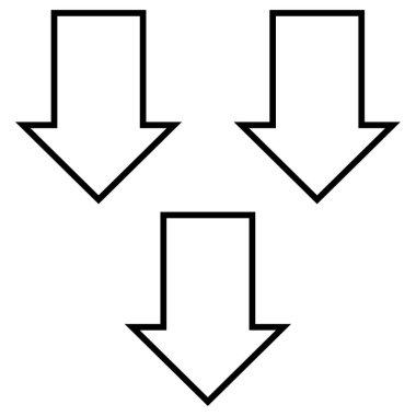 Bölünmüş ok vektör simgesi. biçim düz çizgi sembolü, yuvarlak açılar, beyaz arkaplan.