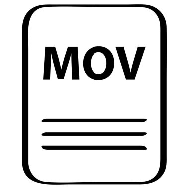 Mov veri dosya simgesinin vektör illüstrasyonu