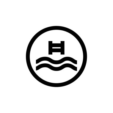 Ağ ve mobil uygulama tasarımınız için beyaz arkaplanda izole edilmiş su ikonu vektörü, yastık logosu kavramı