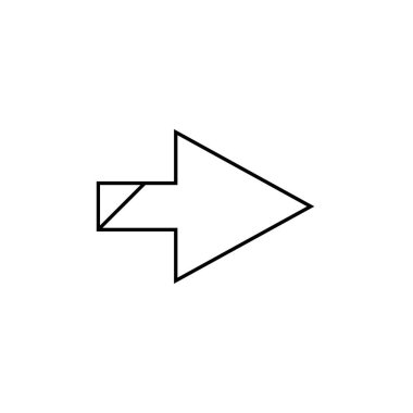 Ok simgesi vektörü beyaz arkaplanda izole edildi