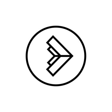 Ok simgesi vektörü beyaz arkaplanda izole edildi 