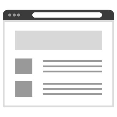 İnternet tarayıcı sayfası. ui ux 'nun basit tasarımı  