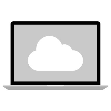 Bulut hesaplama konsepti. Resim beyaz arkaplanda izole edildi