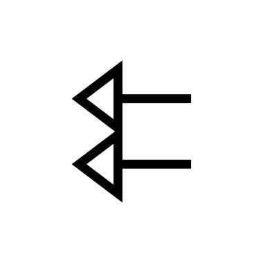 Web ve mobil uygulama tasarımınız için beyaz arkaplanda izole edilmiş ok simgesi vektörü, aşağı logo kavramı