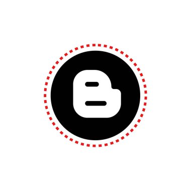 Blogger sosyal medya logosu paylaşımı. Web simgesi basit illüstrasyon