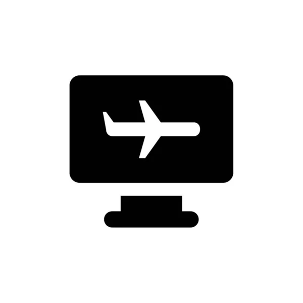 Biznes Podróże Lotnicze Online Ikona Wektor Ilustracja — Wektor stockowy