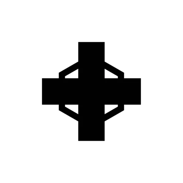 Cross Icon Vektor Elszigetelt Fehér Háttér Web Mobil App Design — Stock Vector