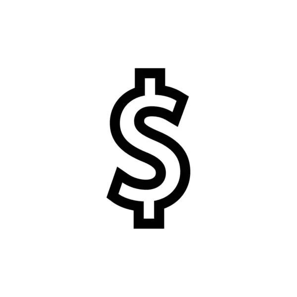 Simbolo Dollaro Icona Vettoriale Illustrazione Disegno — Vettoriale Stock