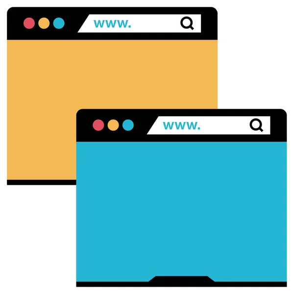 Website Browser Schnittstelle Mit Einem Bildschirm Vektorillustration — Stockvektor