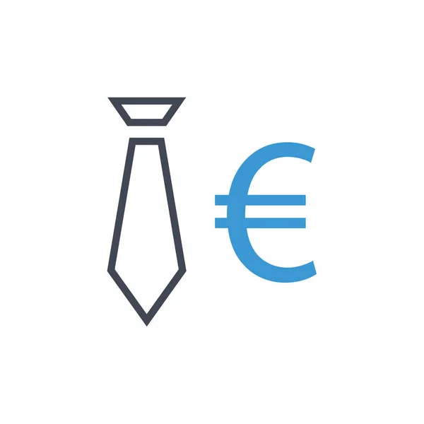 Lazo Símbolo Del Euro Icono Delgada Línea Símbolo Diseño — Vector de stock
