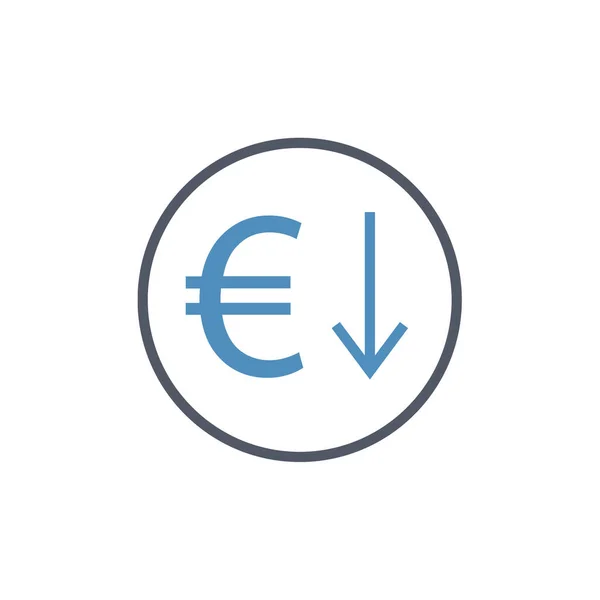 Euro Moneda Cambio Icono Vector Ilustración — Archivo Imágenes Vectoriales