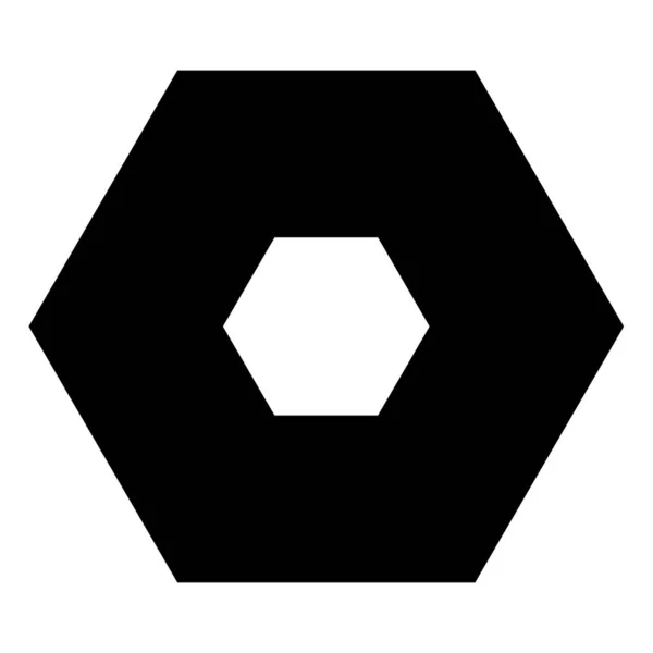 Sechseck Symbol Schwarz Weiß Stil Isoliert Auf Einem Hintergrund — Stockvektor