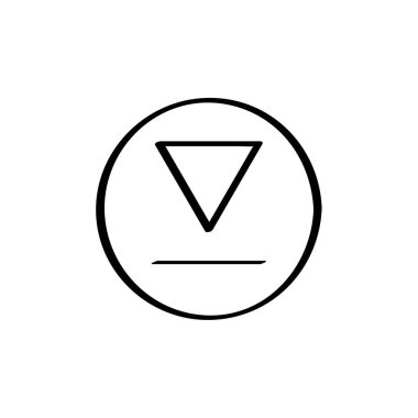 Web ve mobil uygulama tasarımınız için beyaz arkaplanda izole edilmiş ok simgesi vektörü, aşağı logo kavramı