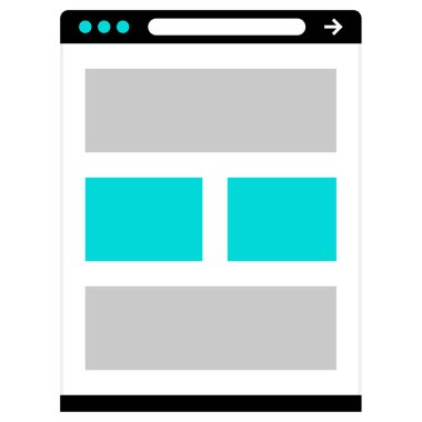 Tarayıcı. Web simgesi basit illüstrasyon