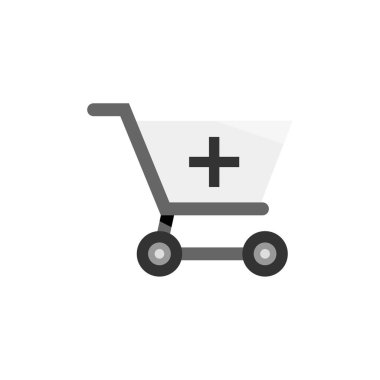 Alışveriş arabası ikon vektör illüstrasyonu