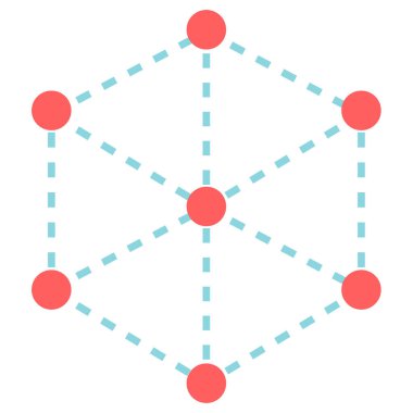 Molekül vektör simgesi. biçim iki renkli düz sembol, mavi ve beyaz renkler, yuvarlak açılar, gri arkaplan