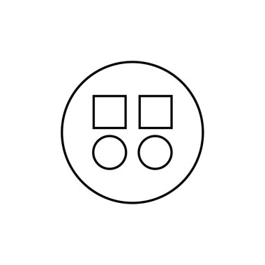 vector illustration of modern b lack icon of socket