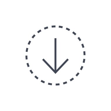 ok aşağı simge vektör illüstrasyonu