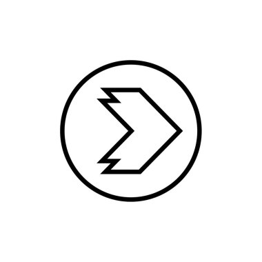 Sağ ok simgesi basit vektör illüstrasyonu   