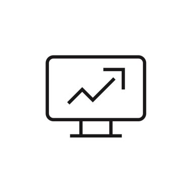 Web ve mobil uygulama tasarımınız için beyaz arkaplanda izole edilmiş bilgisayar simgesi vektörü, logo kavramını izleyin