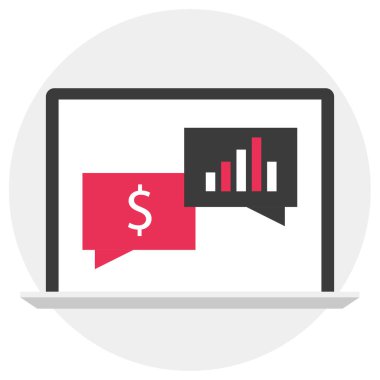 Dolar sembollü bir laptop. vektör illüstrasyonu