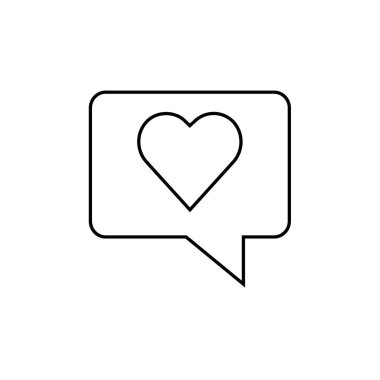 Valentine İleti ikonu vektör illüstrasyonu