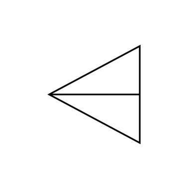 Ok simgesi vektörü beyaz arkaplanda izole edildi