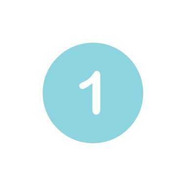 1 numaralı simge, vektör illüstrasyonu