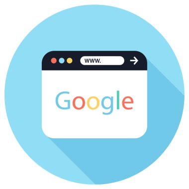 Düz tasarım simgesi olan web sitesi sayfası. vektör illüstrasyonu