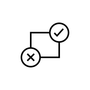 İşaret simgesi vektörünü kontrol et. İnce çizgi işareti. izole edilmiş sınır sembolü çizimi