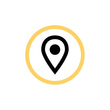 Web ve mobil uygulama tasarımınız için beyaz arkaplanda izole edilmiş konum simgesi vektörü, harita logosu konsepti