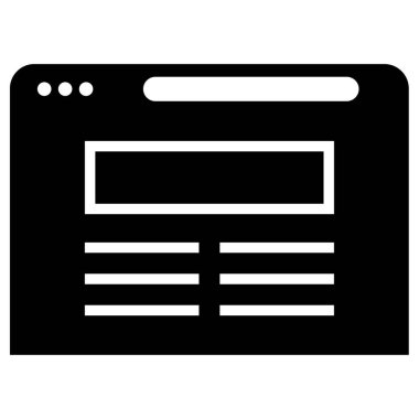 Tarayıcı. Web simgesi basit illüstrasyon