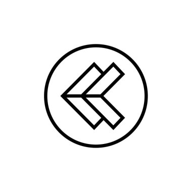 Web ve mobil uygulama tasarımınız için beyaz arkaplanda izole edilmiş ok simgesi vektörü, aşağı logo kavramı