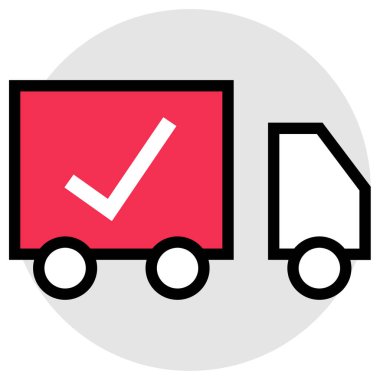 Teslimat. Web simgesi basit illüstrasyon