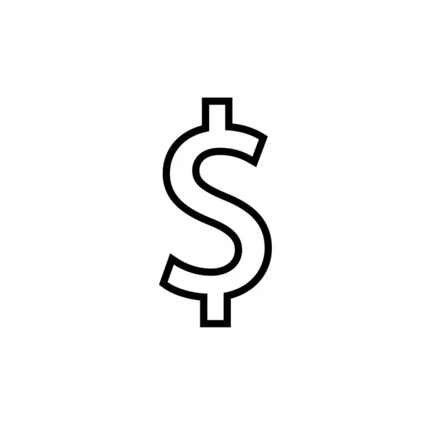Símbolo Dólar Icono Vector Ilustración — Archivo Imágenes Vectoriales