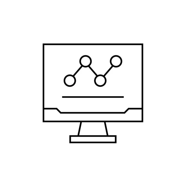 Монітор Комп Ютера Піктограмою Графа Векторна Ілюстрація — стоковий вектор