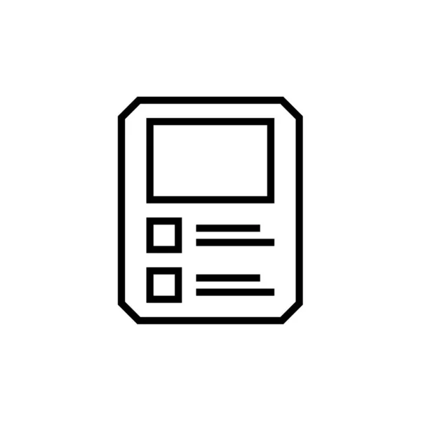 Vektor Ikon Dokumentu Izolovaný Bílém Pozadí Pro Návrh Webové Mobilní — Stockový vektor