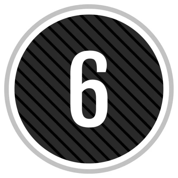 Symbol Nummer Schwarzer Knopf Auf Weißem Hintergrund Vektorillustration — Stockvektor