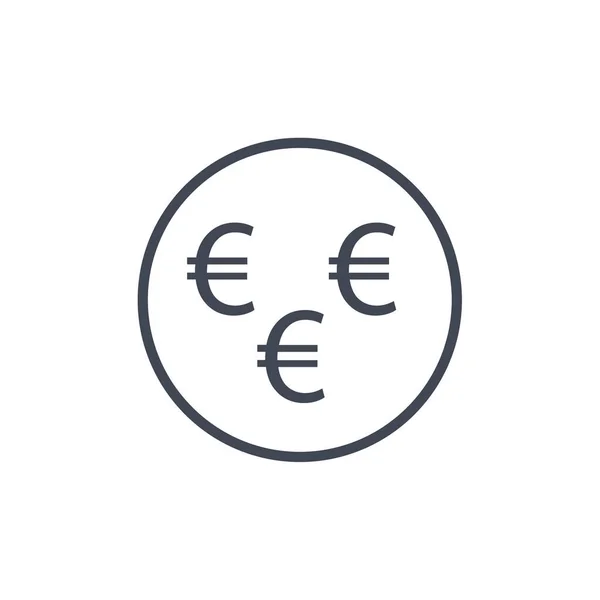 Euró Pénznem Ikon Vektoros Illusztráció — Stock Vector