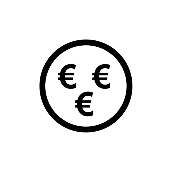 Euro Moneda Símbolo Icono Ilustración Plana Bitcoin Dólar Vector Iconos — Vector de stock